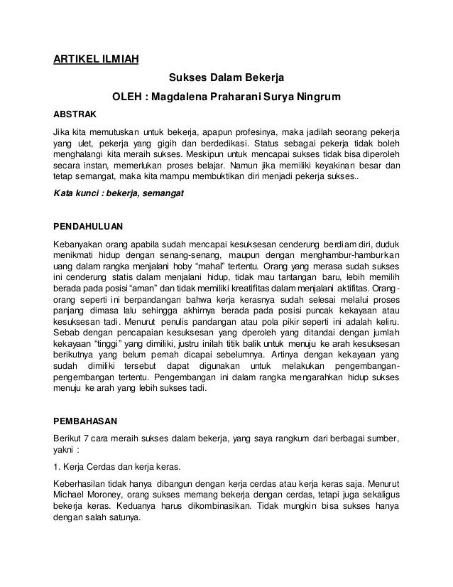 Contoh Artikel Populer Singkat Yang Baik Dan Benar Riset