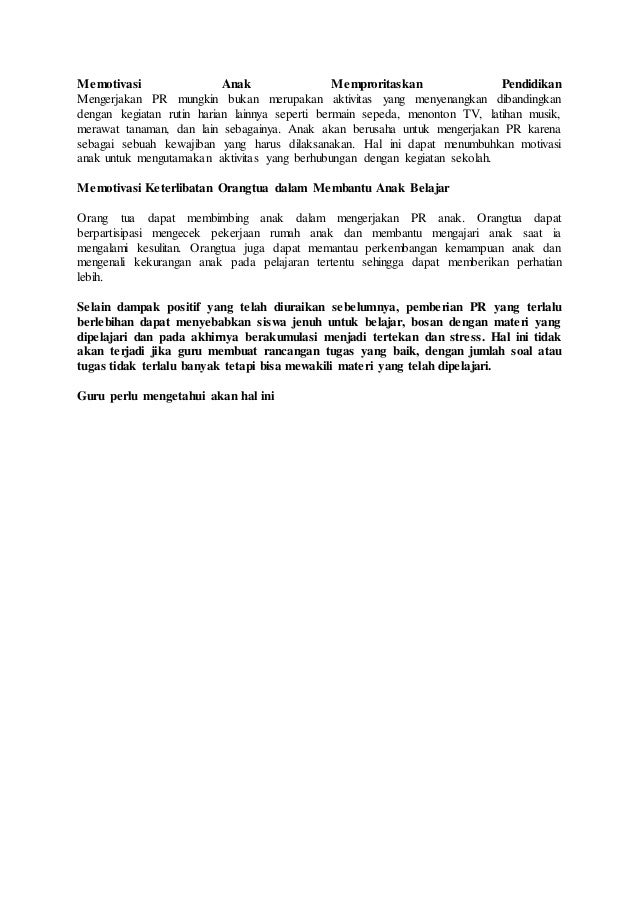 Artikel ilmiah populer pr membebani siswa