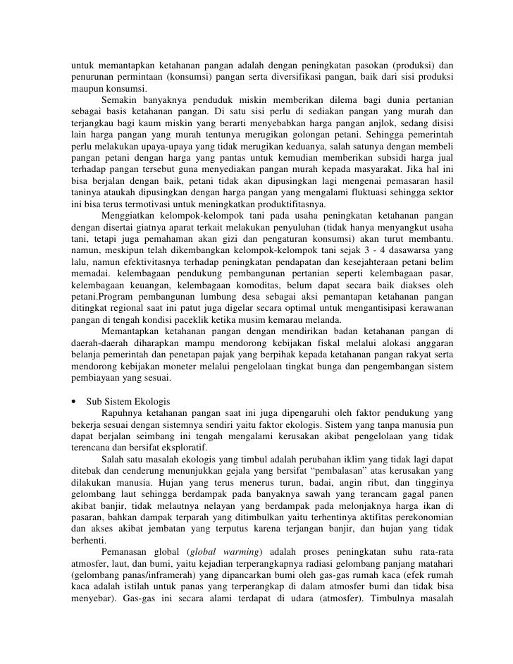 kompleksitas penguatan ketahanan pangan