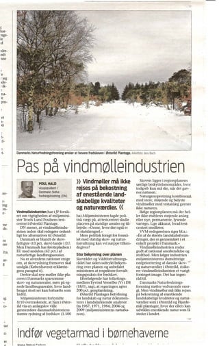 Poul Hald, Dn "Pas På Vindmølleindustrien" 6.2.2010