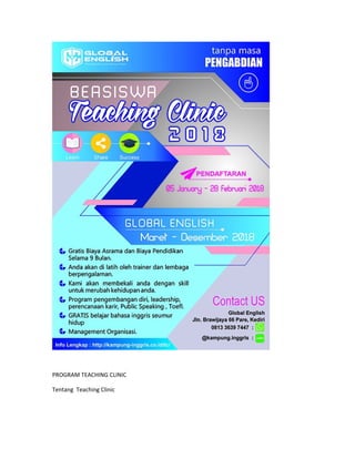 PROGRAM TEACHING CLINIC
Tentang Teaching Clinic
 