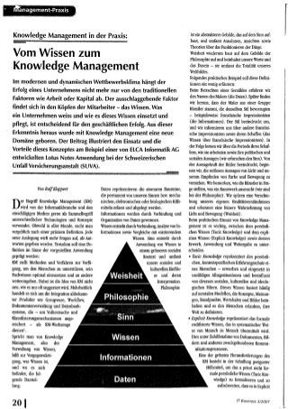 Vom Wissen zum Knowledge Management