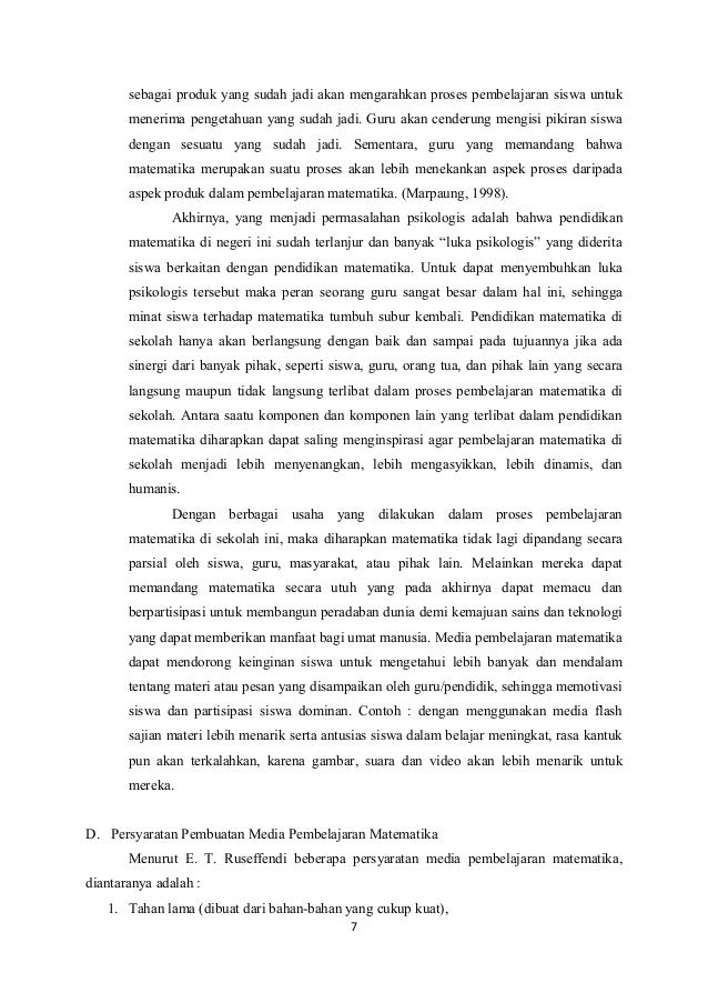 Artikel media pembelajaran matematika