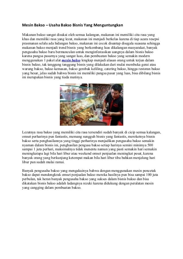 Artikel Pengusaha Makanan - Rumah Siswa
