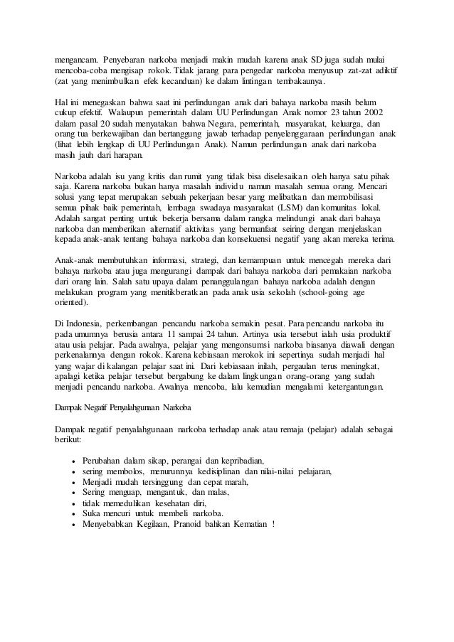 Artikel Narkoba