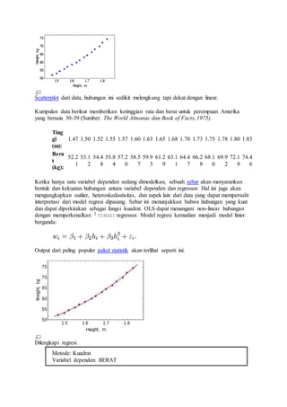 Artikel tentang sifat statistik analisis regresi linier tertimbang