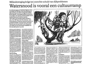 Artikel Watersnood Is Vooral Cultuurramp In Utrechts Nieuwsblad 3 Februari 1995