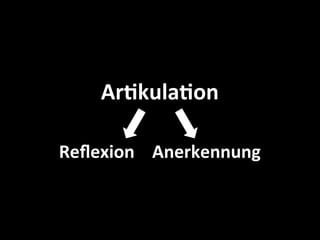 Ar-kula-on

Reﬂexion	
  	
  	
  	
  Anerkennung
 