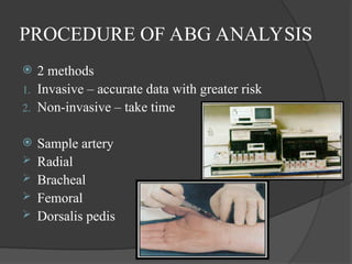 Arterial Blood Gas Analysis process identification | PPT