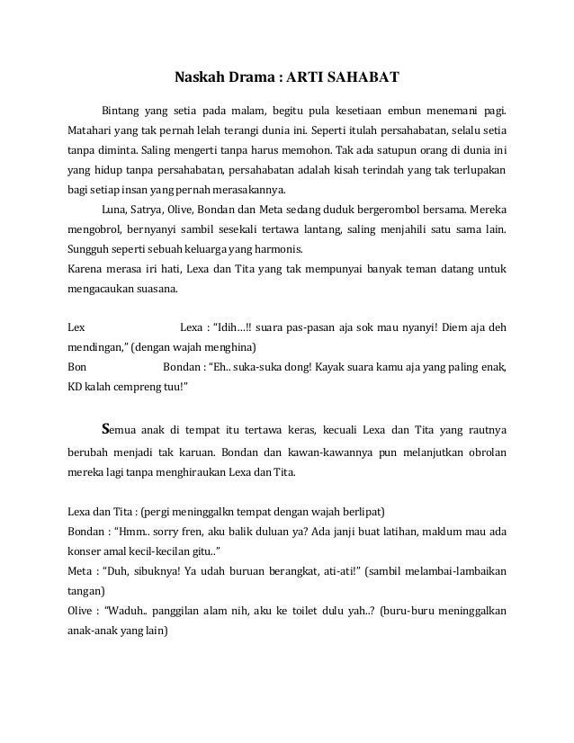 NASKAH DRAMA ARTI SAHABAT INDOSIAR