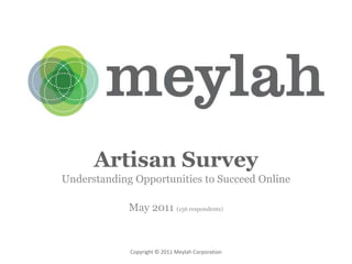 Artisan Survey Understanding Opportunities to Succeed Online May 2011 (156 respondents) Copyright © 2011 Meylah Corporation 