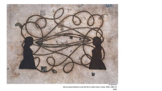 3 caminos
Verniz poliuretânico e pó de ferro sobre tela e voile, 200 x 280 cm
1995
 