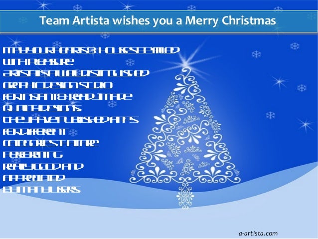 Artista - Graphic Design Company wishes you a Merry Christmas