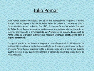 Arlindo RochaNasceu em 1921 e morreu em 1999. Natural do Porto, formou-se em Escultura, na Escola Superior de Belas Artes do Porto, em 1945.Em 1953, obteve uma bolsa do Instituto de Alta Cultura para Itália, uma bolsa da BCG para o Egipto e Grécia e visita os principais Museus da Europa.Foi um dos membros do Grupo portuense "Independentes" , no movimento que emancipou a escultura da sua vocação estatuária.Foi premiado com uma medalha de prata na Exposição Universal de Bruxelas (1958), com o Prémio do Salão dos Novíssimos, de 1959. Tem obras em espaços públicos – quartéis, escolas, palácios de justiça, jardins, etc, como por exemplo em Setúbal, Viseu e Porto. 