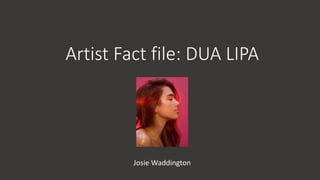 Artist Fact file: DUA LIPA
Josie Waddington
 