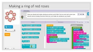 Making a ring of red roses
 