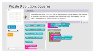 Puzzle 9 Solution: Squares
 