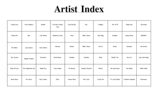 Artist Index