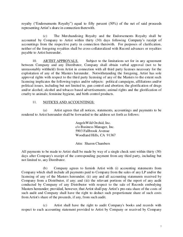 artist owned record company letter of intent contract letter of intent for payment
