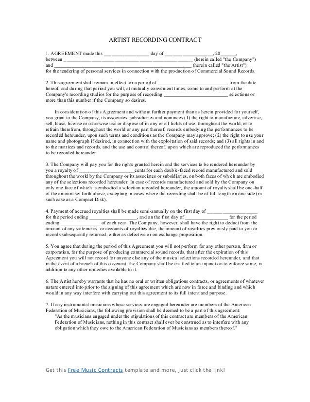 artist contract