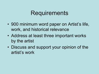 artist research paper