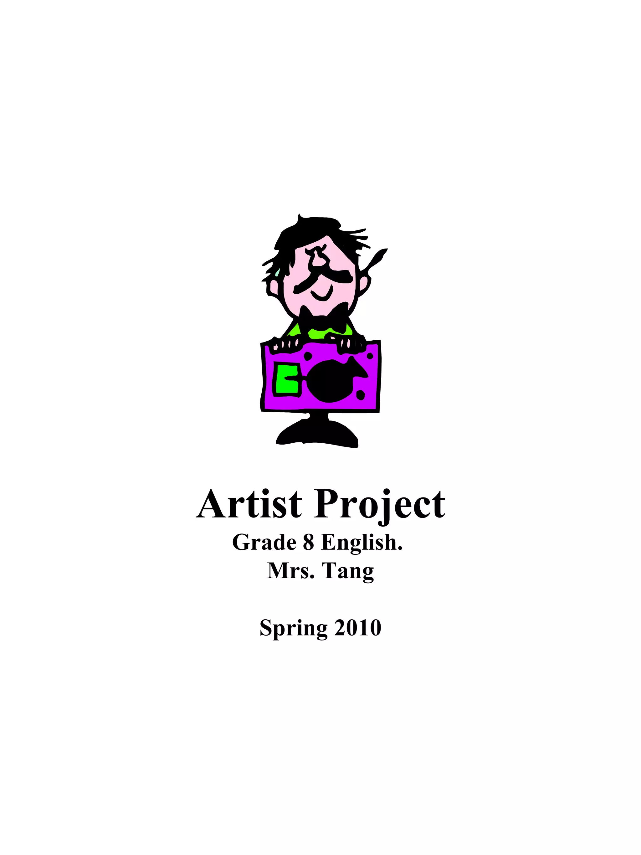 Artists project worksheets | PDF