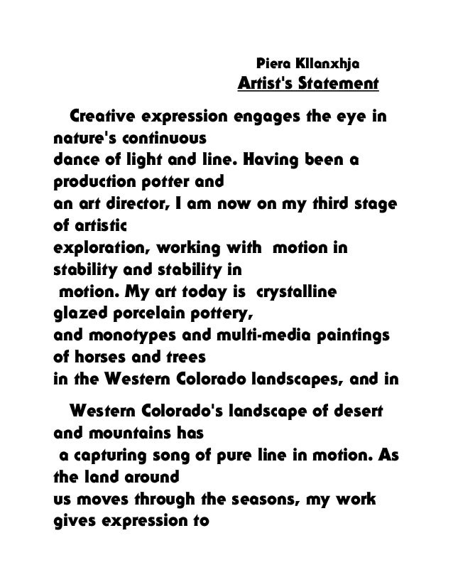 One Line Artist Statement : Artist statement