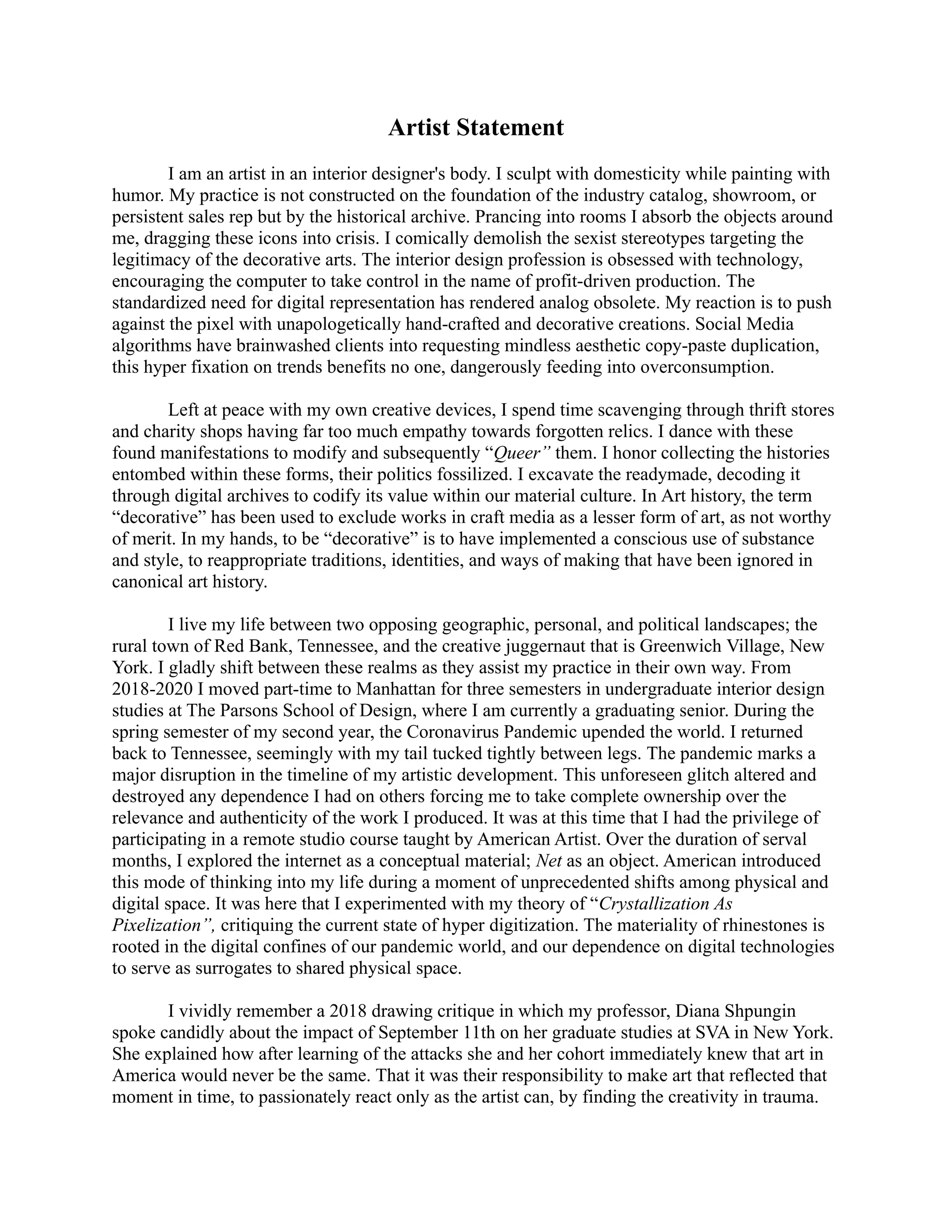 Artist statement | PDF