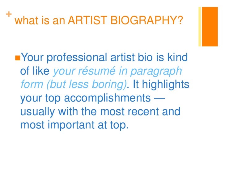 how to write a biography as an artist