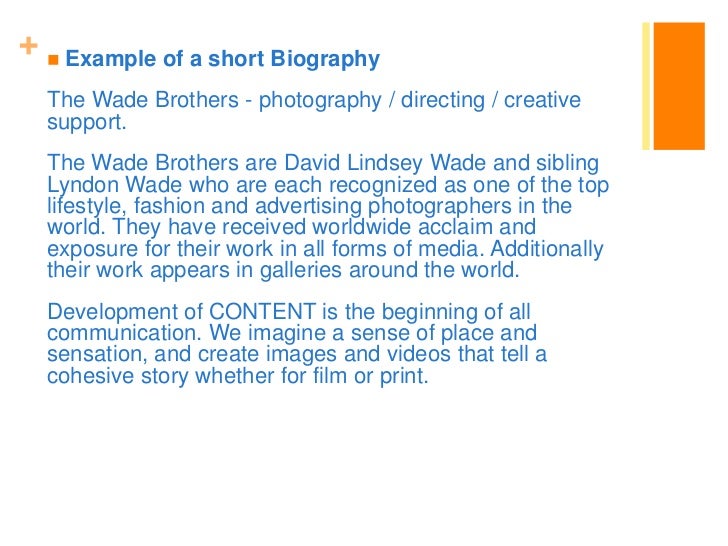 Write a short bio sample