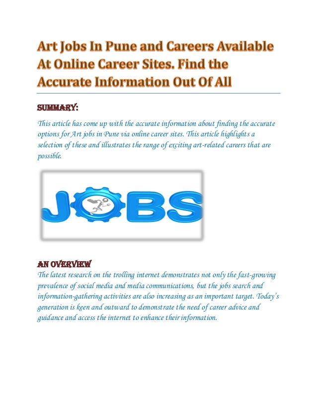 Art jobs in Pune WisdomJobs