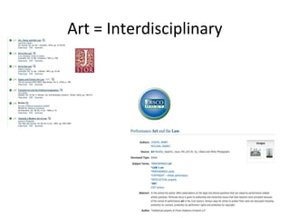 Art = Interdisciplinary
 