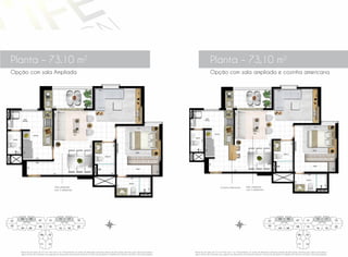 Planta – 73,10 m2
Planta – 73,10 m2
Opção com sala ampliada e cozinha americanaOpção com sala Ampliada
02
01
03
04
05 15 17
07 13 19
08
09
11
10
12
14 20
06 1816
02
01
03
04
05 15 17
07 13 19
08
09
11
10
12
14 20
06 1816
Sala ampliada
com 3 ambientes
Sala ampliada
com 3 ambientes
Cozinha Americana
z z
Planta-tipo do apto. de 73,10 m2
, final 3 do 10
ao 190
pavimentos. Os móveis de dimensões comerciais, objetos de decoração, divisórias, pisos, metais, bancadas e
alguns pontos de iluminação são sugestão de decoração, não fazendo parte do contrato de aquisição. As medidas são internas e de face a face das paredes.
Planta-tipo do apto. de 73,10 m2
, final 3 do 10
ao 190
pavimentos. Os móveis de dimensões comerciais, objetos de decoração, divisórias, pisos, metais, bancadas e
alguns pontos de iluminação são sugestão de decoração, não fazendo parte do contrato de aquisição. As medidas são internas e de face a face das paredes.
 