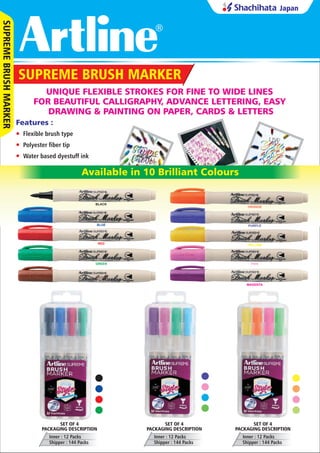 Artline 5109A Big Nib Whiteboard Markers 4-Pack 2-Black, 2-Blue Bundle +  Eraser