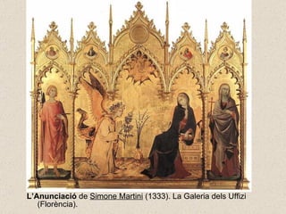 L’Anunciació  de  Simone Martini  (1333). La Galeria dels Uffizi (Florència). 
