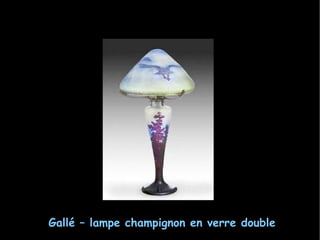 Gallé – lampe champignon en verre double 