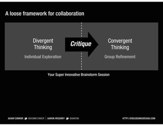 A loose framework for collaboration



            Divergent                                       Convergent
            ...