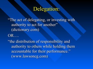 Assistant coaches and delegating responsibilities - The Art of