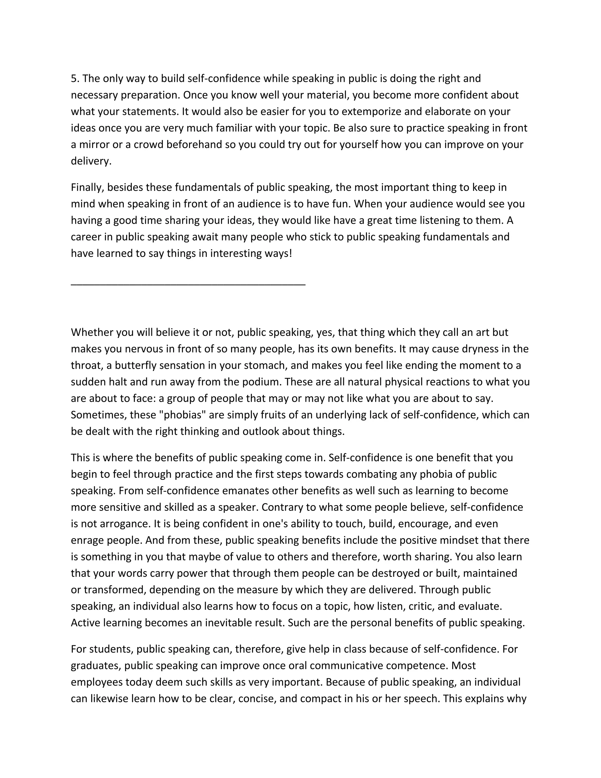 Art of public speaking | DOC