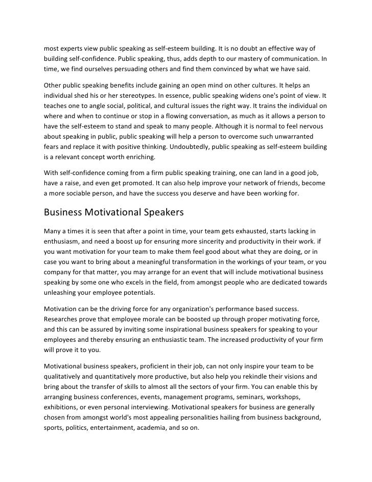 Public speaking essay topics