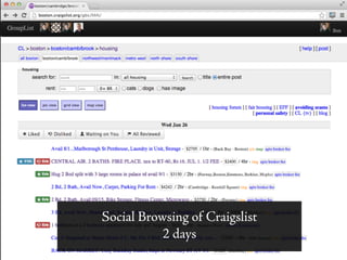 Social Browsing of Craigslist
2 days
 