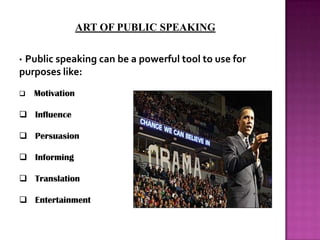 Art of speaking ppt 2013 | PPT
