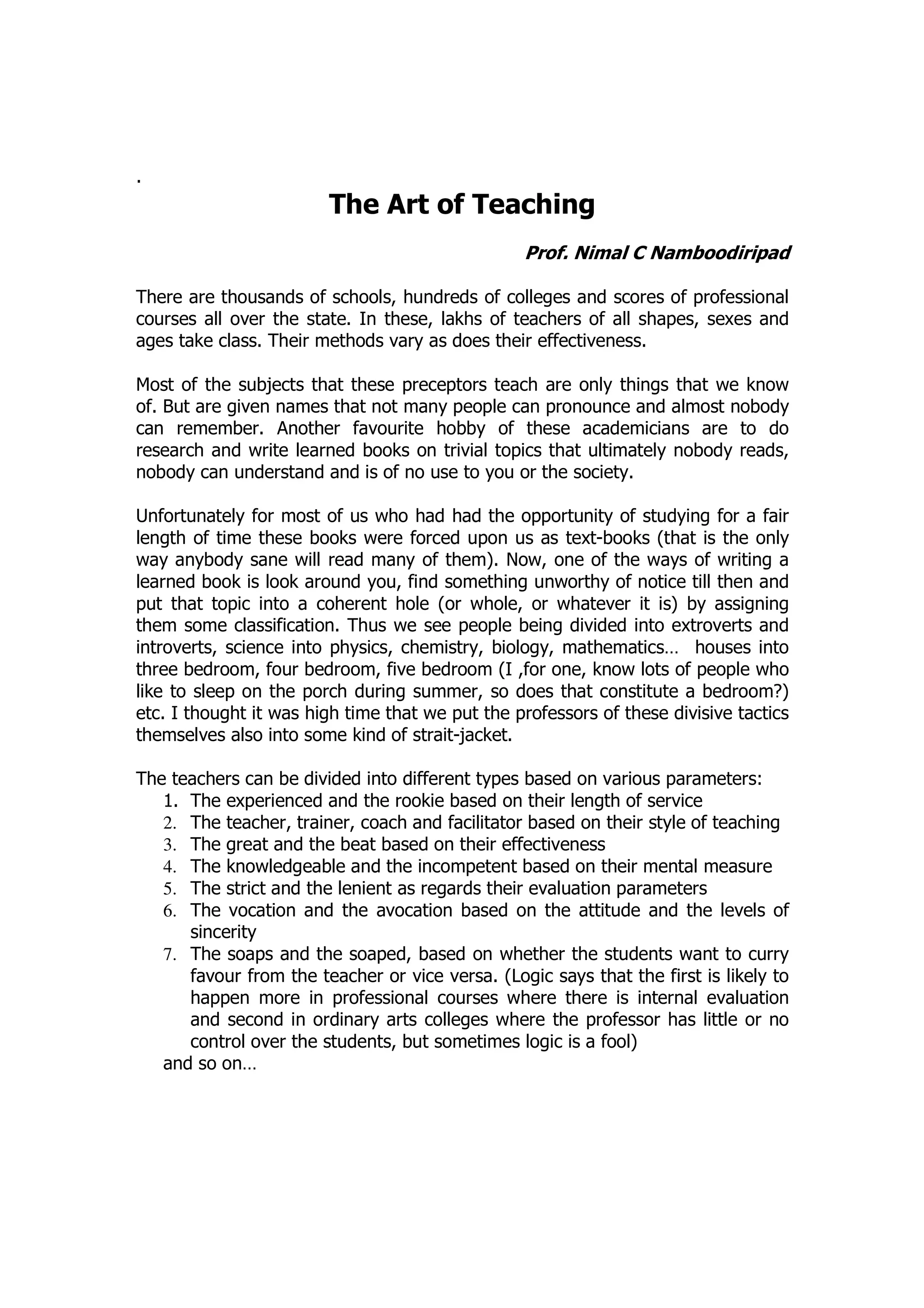 Art Of Teaching PDF Art of teaching pdf