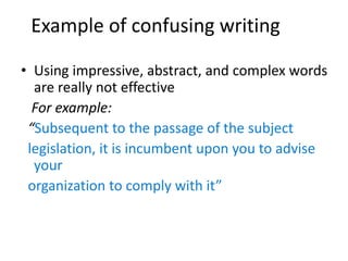 Confusing Document Example Art of writing | PPTX