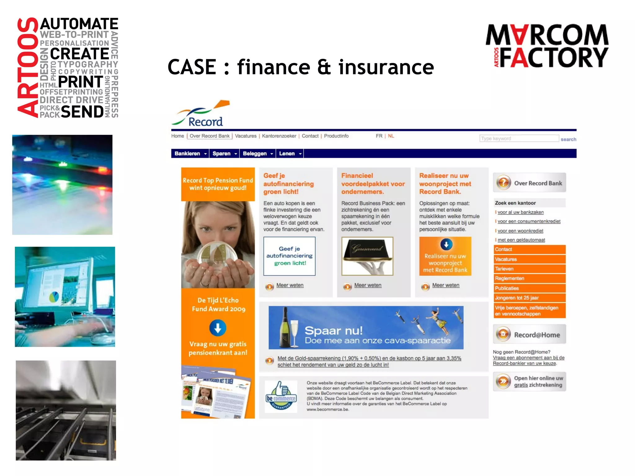 CASE : finance & insurance 