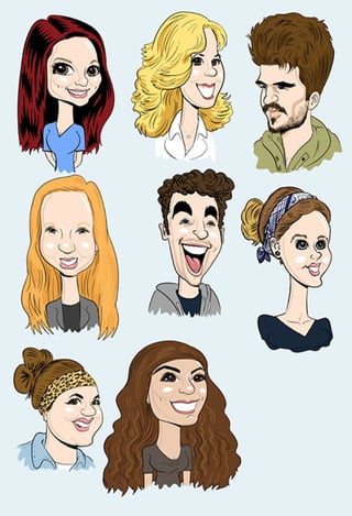 Recent Samples of Cartoon Maps, Caricatures, T Shirts and Illustrations for Apps