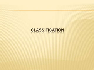 CLASSIFICATION
 