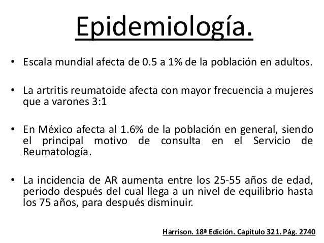 Resultado de imagen para artritis reumatoide epidemiologia