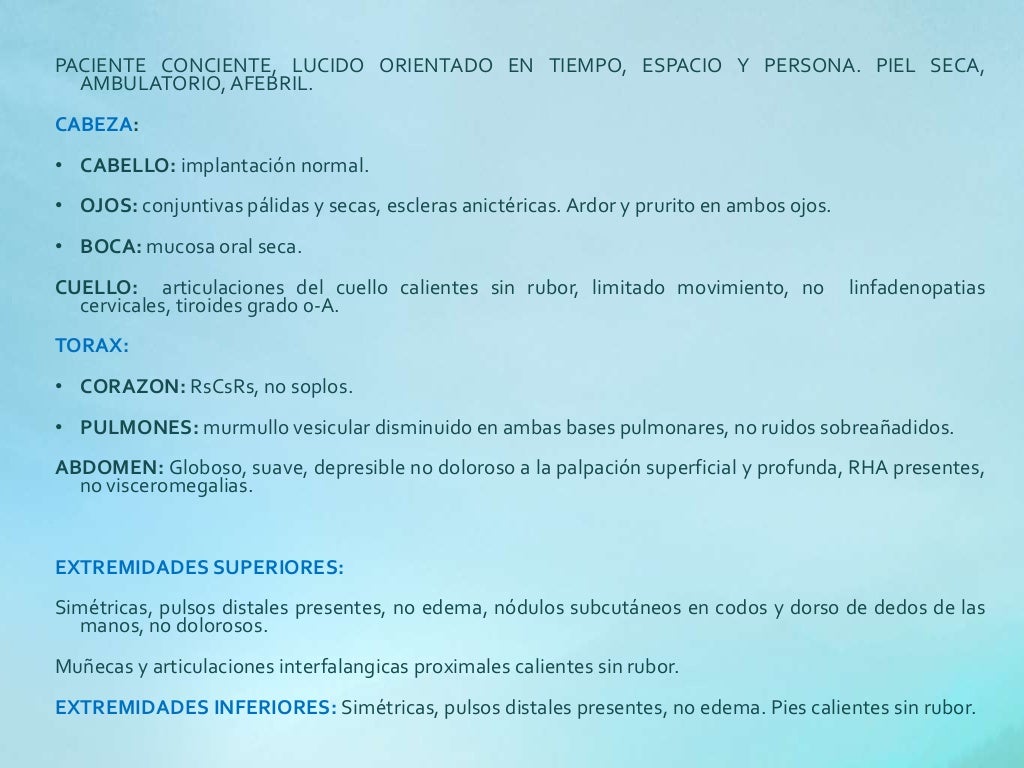 Artritis reumatoide (caso clinico)