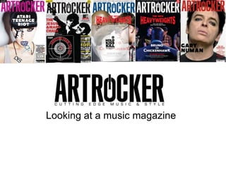 Looking at a music magazine 